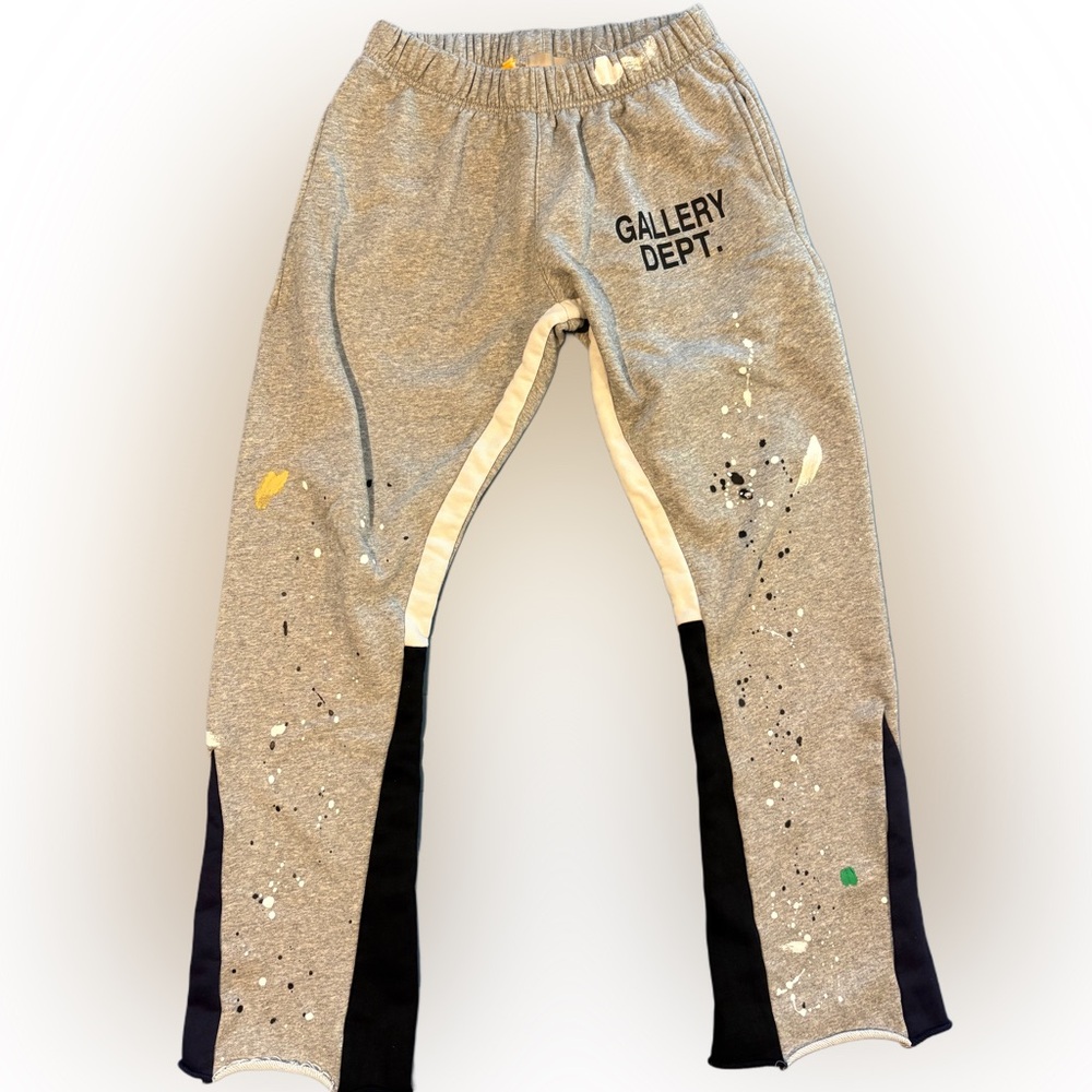 Gallery Dept. Gray paint splatter flared  sweatpants